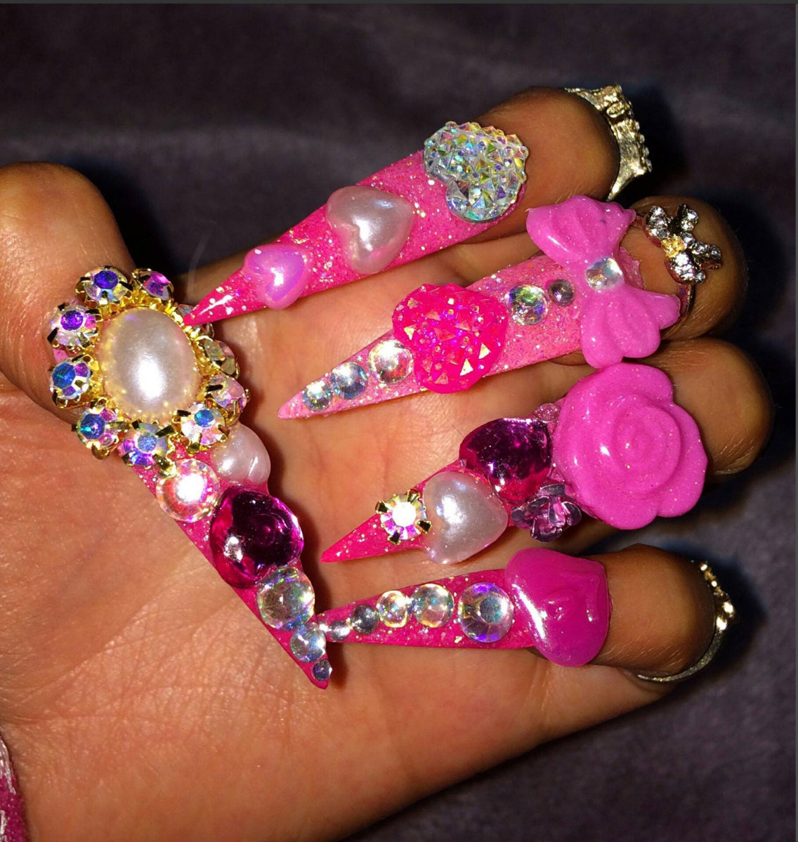 Sparkly Gyaru Baddie | Press On Nails