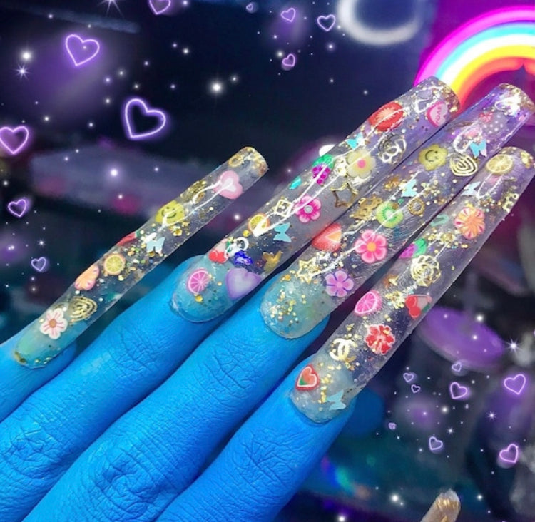 Clear Glass Clutter Junk | Press On Nails