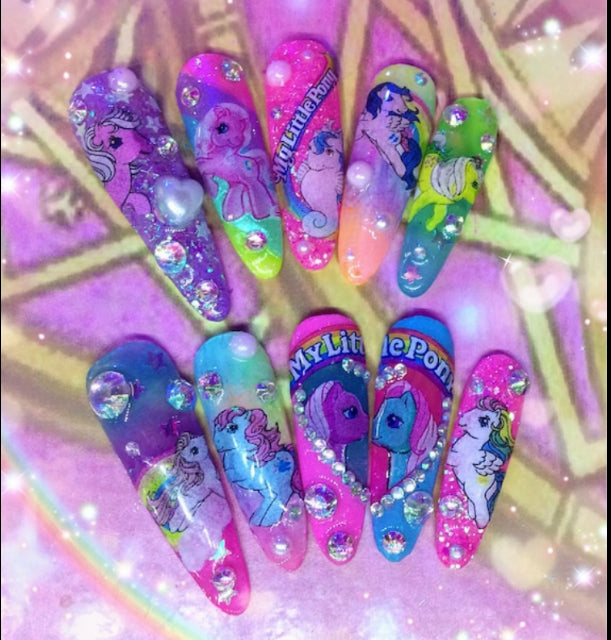 Vintage Pony Cartoon | Press On Nails