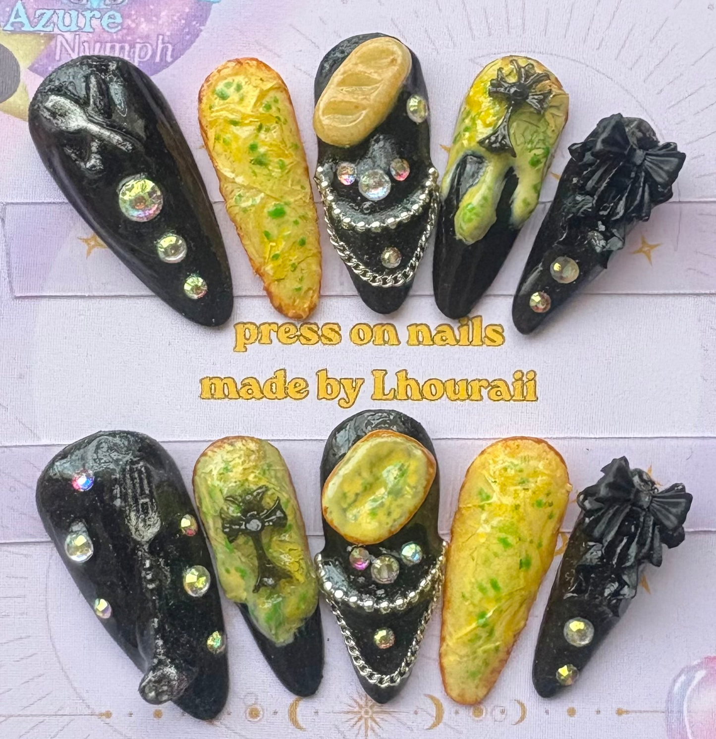 Garlic Bread Goth | Press On Nails