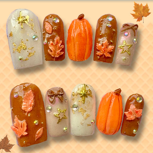 Autumn Pumpkin Patch | Press On Nails