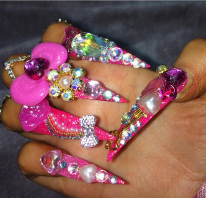 Sparkly Gyaru Baddie | Press On Nails