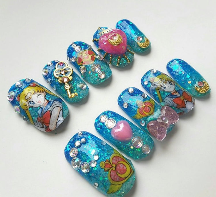 Sanrio Kuromi 3D nail art Press on nails fortunehillsin