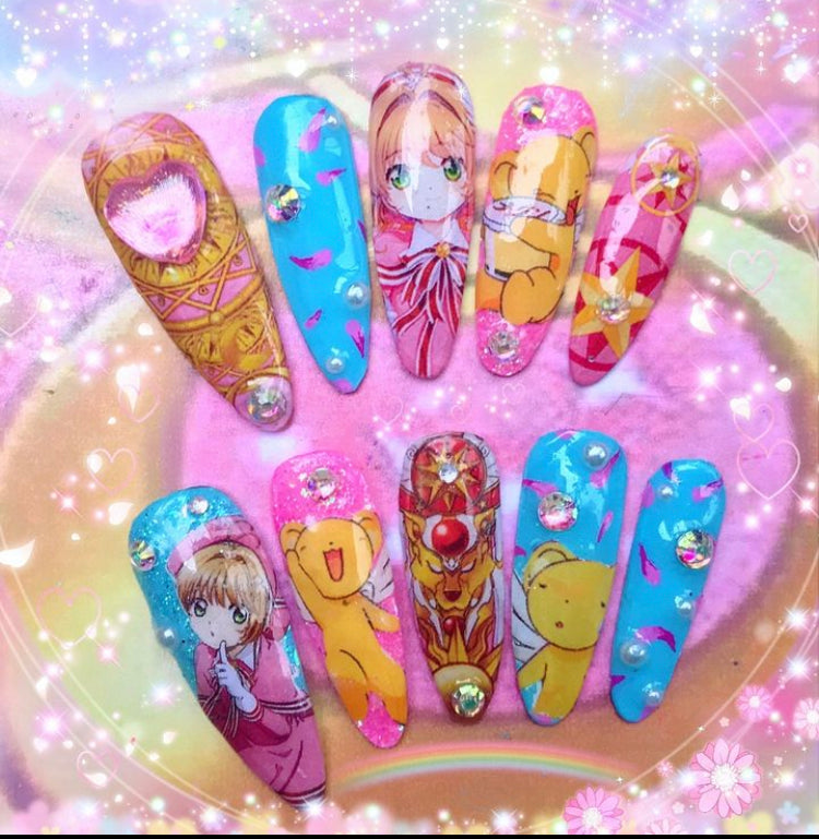 Kawaii Card Anime nails | Press On Nails