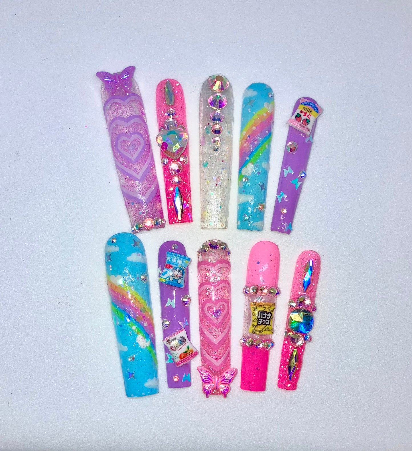 Kawaii Japanese Snack Handpainted | Press On Nails