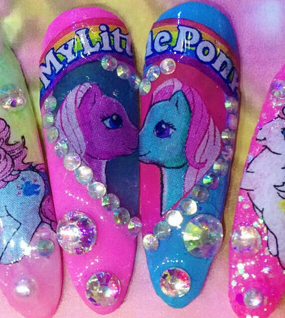 Vintage Pony Cartoon | Press On Nails